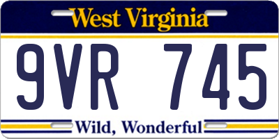 WV license plate 9VR745