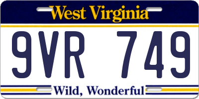 WV license plate 9VR749