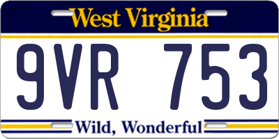 WV license plate 9VR753