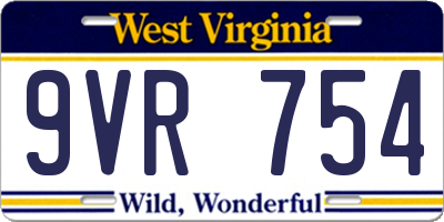 WV license plate 9VR754