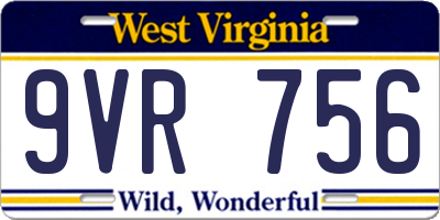 WV license plate 9VR756