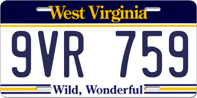 WV license plate 9VR759