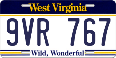 WV license plate 9VR767