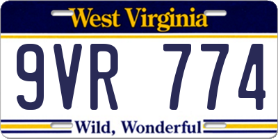 WV license plate 9VR774