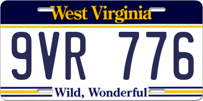 WV license plate 9VR776