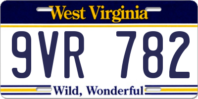 WV license plate 9VR782