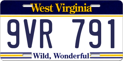 WV license plate 9VR791