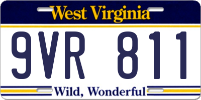 WV license plate 9VR811