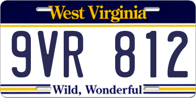 WV license plate 9VR812