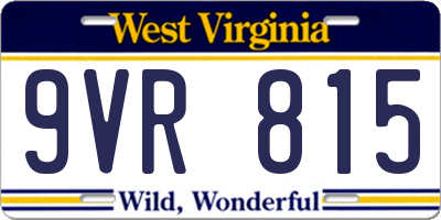 WV license plate 9VR815