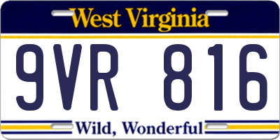WV license plate 9VR816
