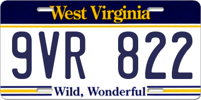 WV license plate 9VR822
