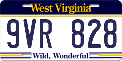 WV license plate 9VR828