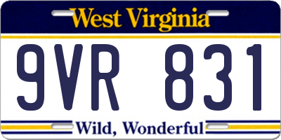WV license plate 9VR831