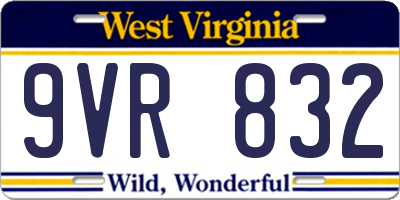 WV license plate 9VR832