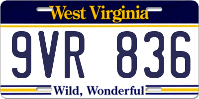 WV license plate 9VR836