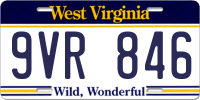WV license plate 9VR846