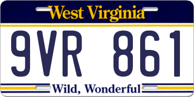 WV license plate 9VR861