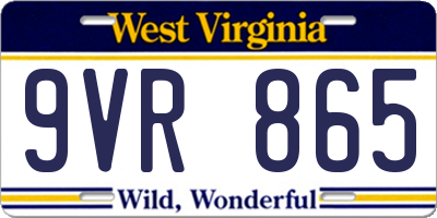 WV license plate 9VR865
