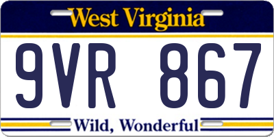 WV license plate 9VR867