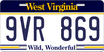 WV license plate 9VR869