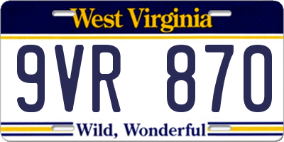 WV license plate 9VR870