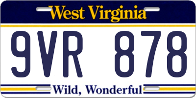 WV license plate 9VR878