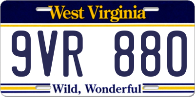 WV license plate 9VR880