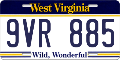 WV license plate 9VR885