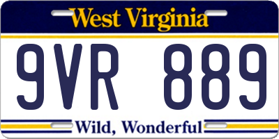 WV license plate 9VR889