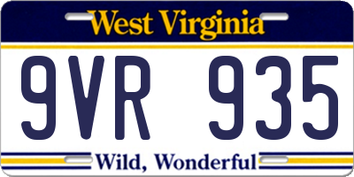 WV license plate 9VR935