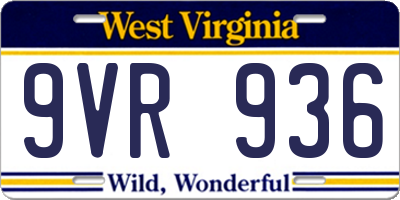 WV license plate 9VR936