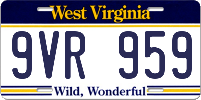 WV license plate 9VR959