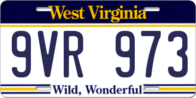 WV license plate 9VR973