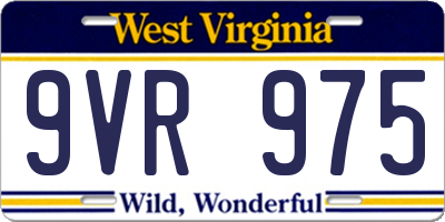 WV license plate 9VR975