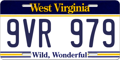 WV license plate 9VR979
