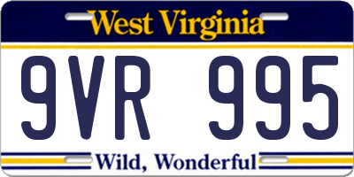 WV license plate 9VR995
