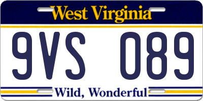WV license plate 9VS089