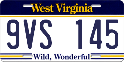 WV license plate 9VS145