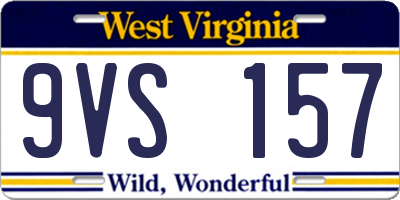 WV license plate 9VS157