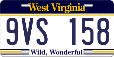 WV license plate 9VS158