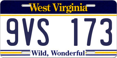 WV license plate 9VS173