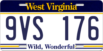 WV license plate 9VS176