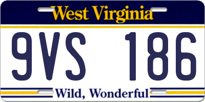 WV license plate 9VS186