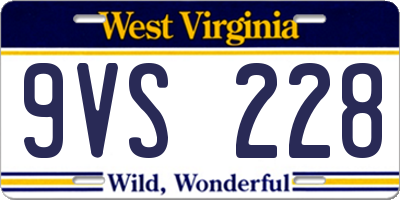 WV license plate 9VS228