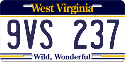 WV license plate 9VS237