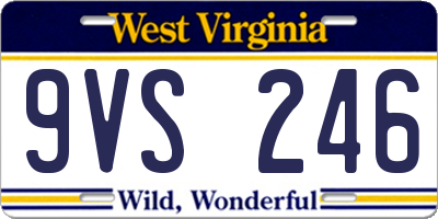 WV license plate 9VS246