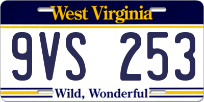 WV license plate 9VS253