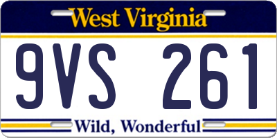 WV license plate 9VS261
