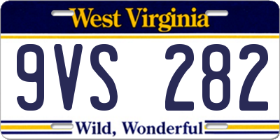 WV license plate 9VS282